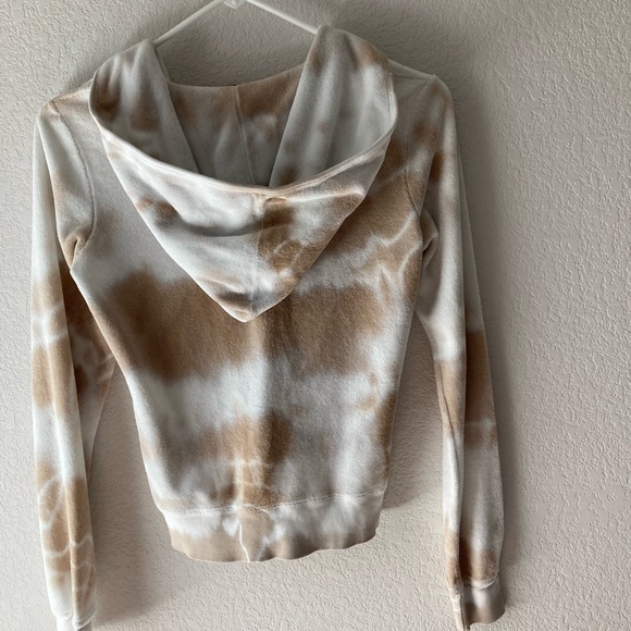 Vintage Juicy Couture zip up jacket Y2K.   Tan and white. Size S - Picture 2 of 7